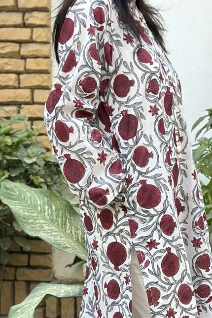 Pure cotton mul hand block print kurta